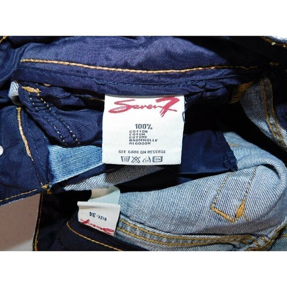 SEVEN 7 WOMEN'S BLUE JEANS SIZE 34, INSEAM MEASURES APPROXIMATELY 31 INCHES - Picture 7 of 7